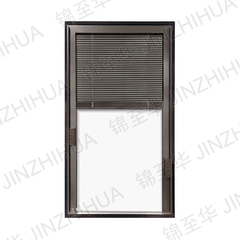 Brown double controller magnetic blinds